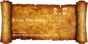 Kiss Darinka névjegykártya